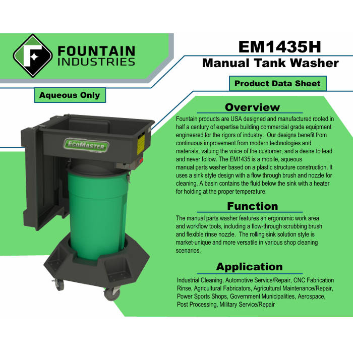EcoMaster EM1435 Aqueous Brake Washer Function 