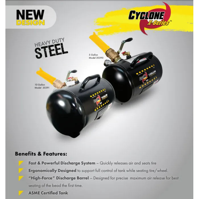 ESCO 20391 Cyclone-X Series 10 Gallon Truck Tire Bead Seater Features