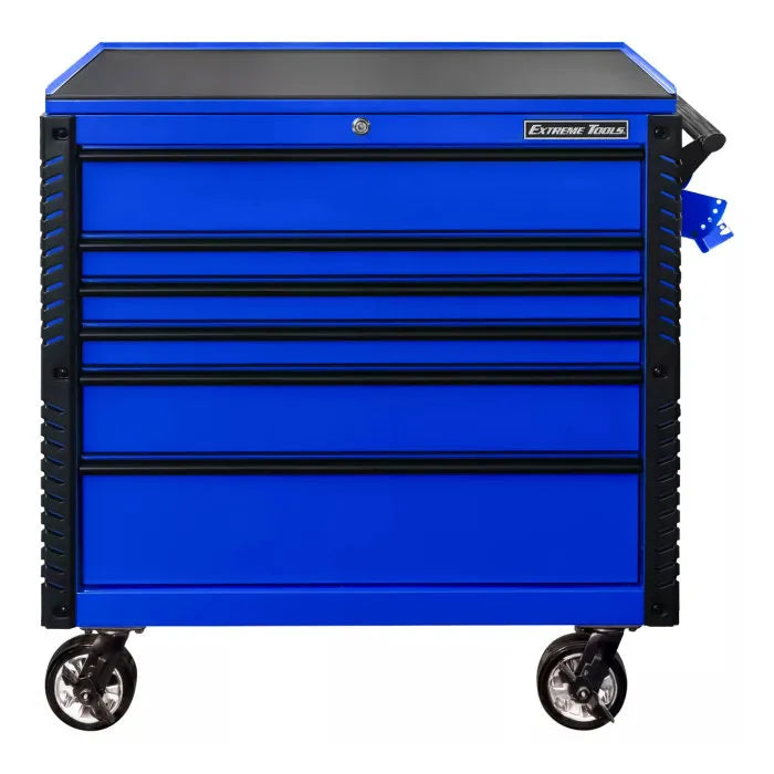 Extreme Tools EX Pro 41" 6 Drawer Tool Cart Blue with Black Drawer Handles