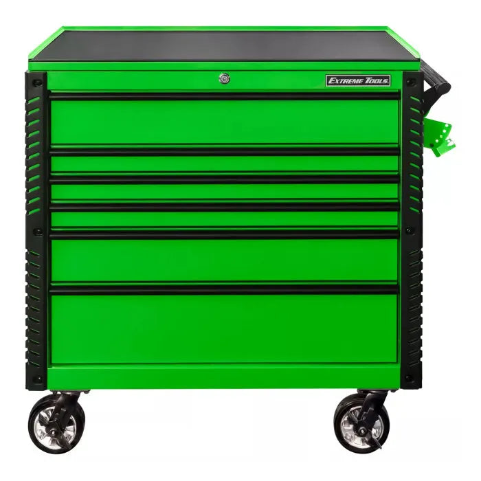 Extreme Tools EX Pro 41" 6 Drawer Tool Cart Green with Black Drawer Handles