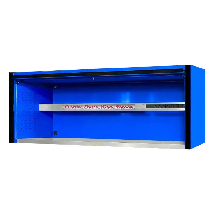 Extreme Tools EXQ Pro Series 72" Extreme Power Workstation Hutch Blue with Black Accents