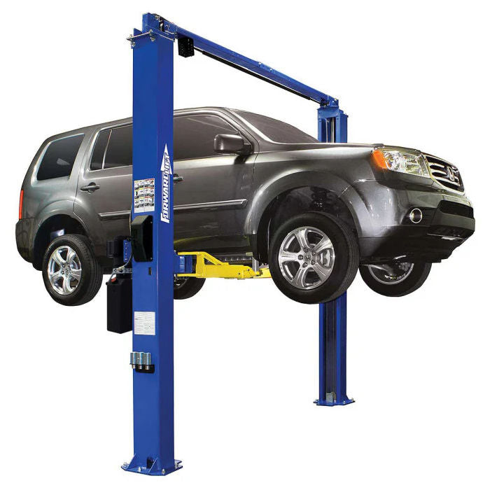 Forward Lift I10 Two Post Lift 10,000 lbs. Capacity Symmetric Columns, Direct Pull, Clear Floor ALI Certified in Blue