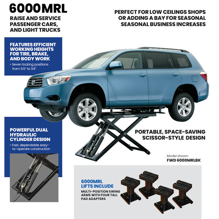 Forward Lift 6000MRL Mid-Rise Scissor Lift Features 