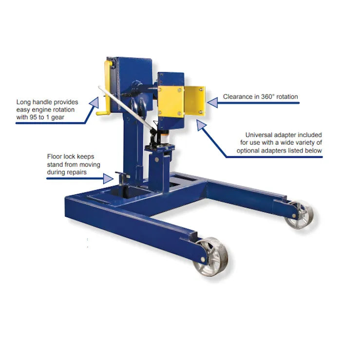 Hein-Werner HW93776 3-Ton Heavy-Duty Truck Engine Stand Features