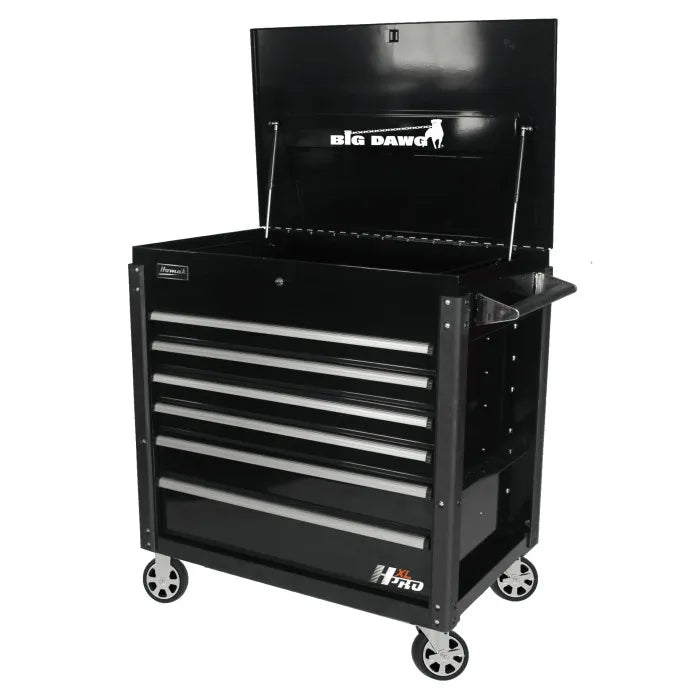 Homak Big Dawg HXL PRO 43" 6 Drawer Service Cart in Rally Sport Blue