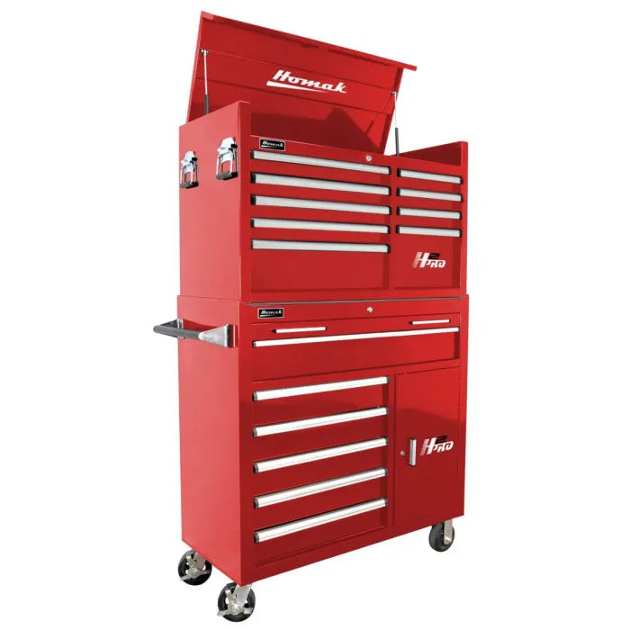 Homak H2PRO 41" Top Chest and Rolling Cabinet Combo in Red