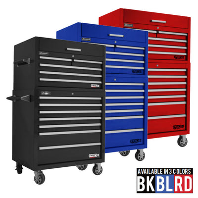 homak tackle box PRO II 27" Top Chest and Rolling Cabinet Combo 27 moves easily from job to job Homak 2 Drawer Ball Bearing