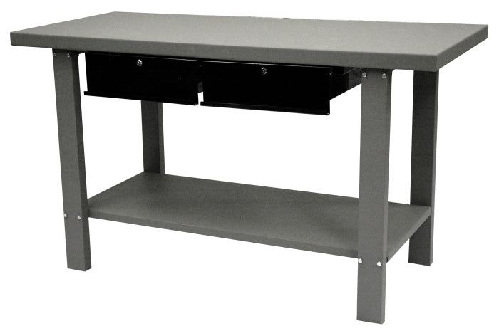 Homak 59" Industrial Steel Workbench with 2 Drawers