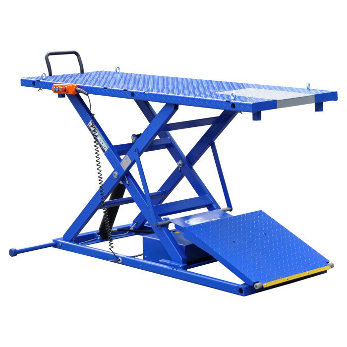 iDEAL M-2200IEH-XR Pro Series Power Sport Motorcycle Lift in Blue