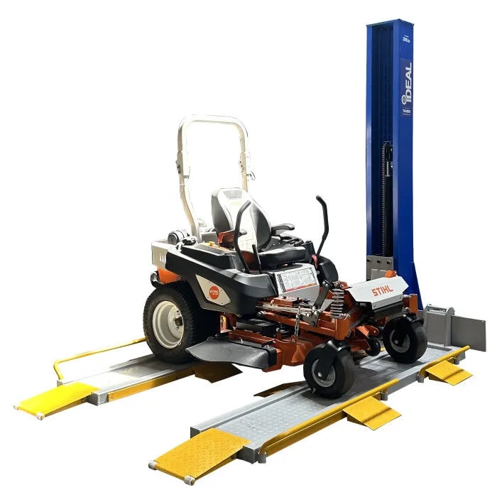 iDEAL SC-2K-UTV-X Single Column UTV Mower Lift with Zero Turn Mower
