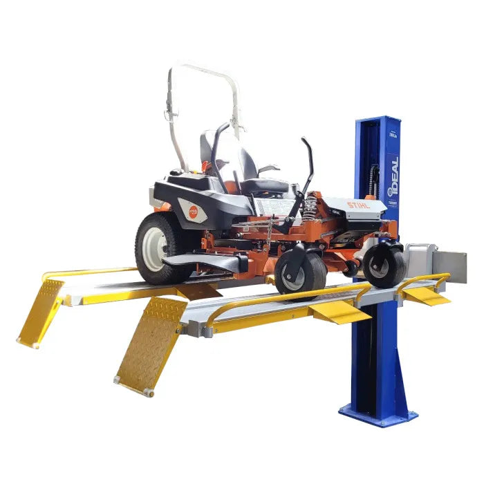 iDEAL SC-2K-UTV-X Single Column UTV Mower Lift with Zero Turn Mower