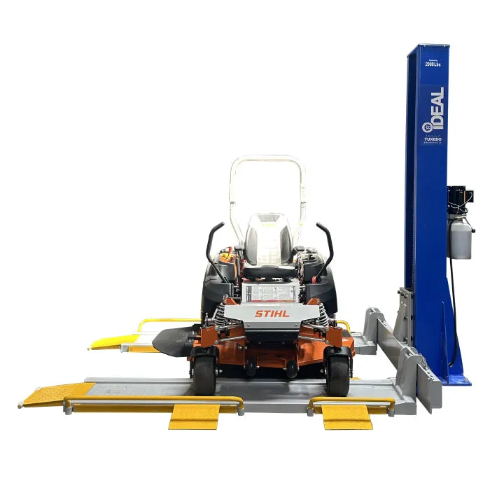 iDEAL SC-2K-UTV-X Single Column UTV Mower Lift with Zero Turn Mower