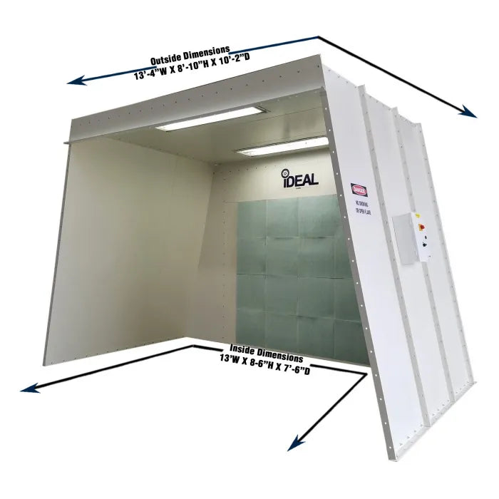 iDEAL PSB-AFOFB1388-AK-3PH Open Front Paint Spray Booth Dimensions