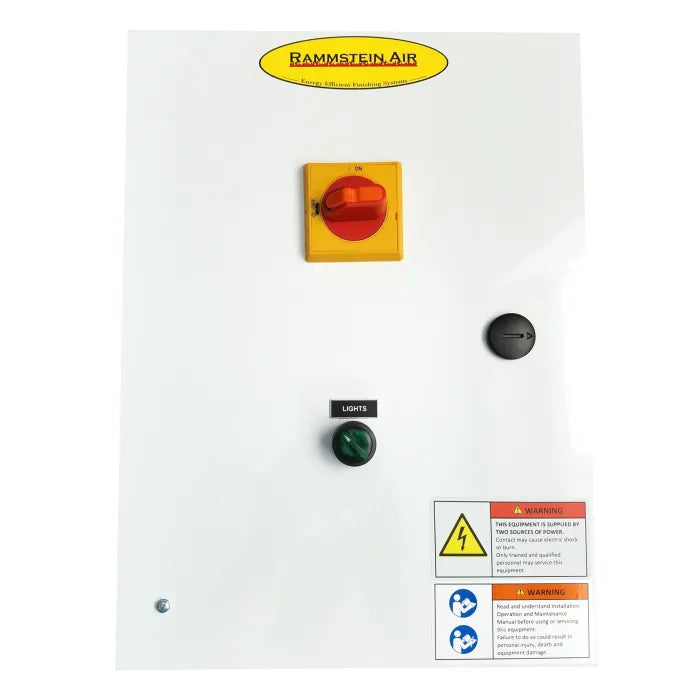 iDEAL PSB-AFOFB1388-AK-3PH Open Front Paint Spray Booth Rammstein Control Panel