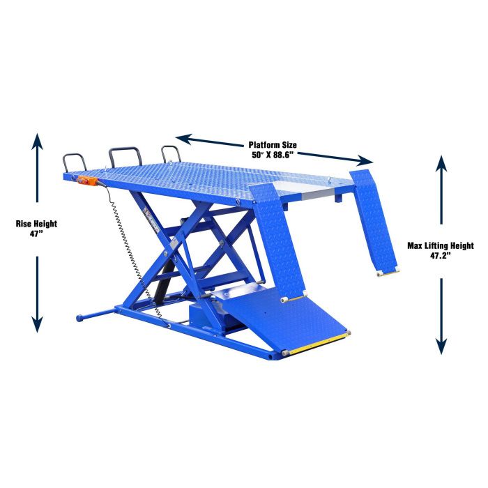 iDEAL A-2200IEH-XR Pro Series Power Sport ATV Lift Dimensions