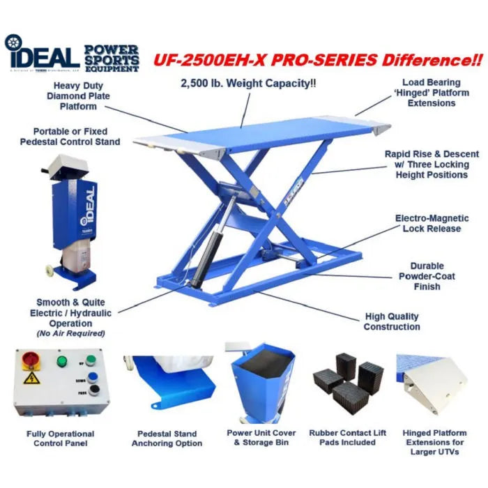 iDEAL UF-2500EH-X Pro-Series Frame-Engaging UTV ATV Lift