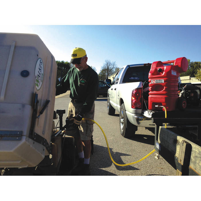 JohnDow FC-15PFC 15-Gallon Portable Poly Gas Caddy In Use 