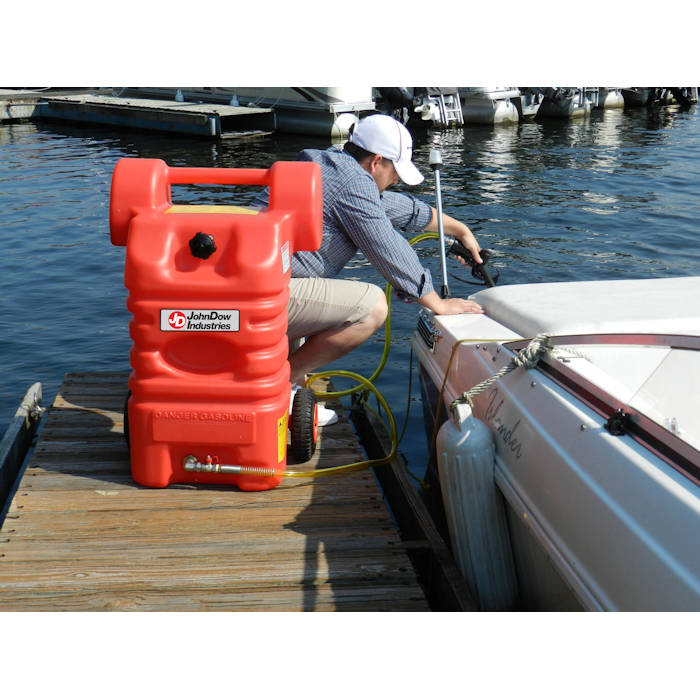 JohnDow FC-15PFC 15-Gallon Portable Poly Gas Caddy In Use 