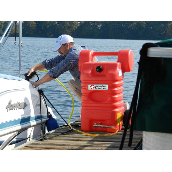 JohnDow FC-15PFC 15-Gallon Portable Poly Gas Caddy In Use 