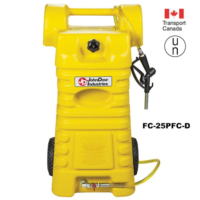 JohnDow FC-25PFC-D 25-Gallon Portable Poly Diesel Caddy 