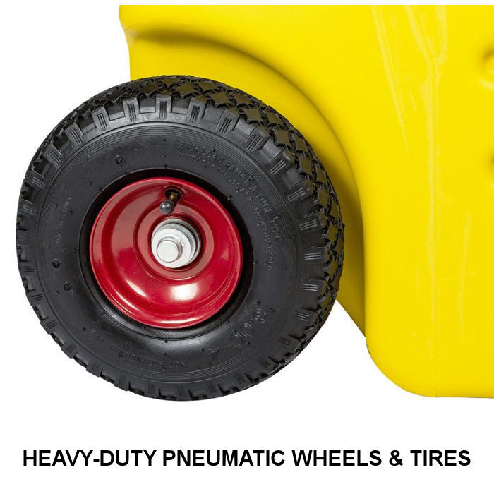 JohnDow FC-25PFC-D 25-Gallon Portable Poly Diesel Caddy Heavy-Duty Pneumatic Wheels & Tires 