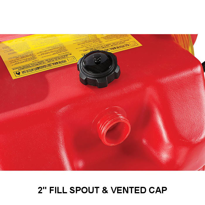 JohnDow FC-25PFC 25-Gallon Portable Poly Gas Caddy 2" Fill Spout & Vented Cap 