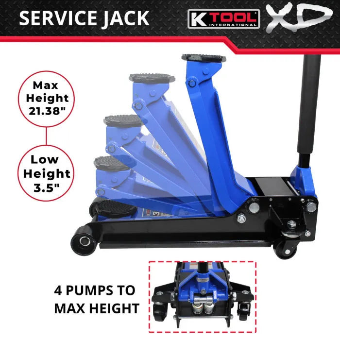K Tool KTIXD63133 Heavy-Duty Low-Profile 3.33 Ton Floor Jack K Tool KTIXD63133 Heavy-Duty Low-Profile 3.33 Ton Floor Jack
