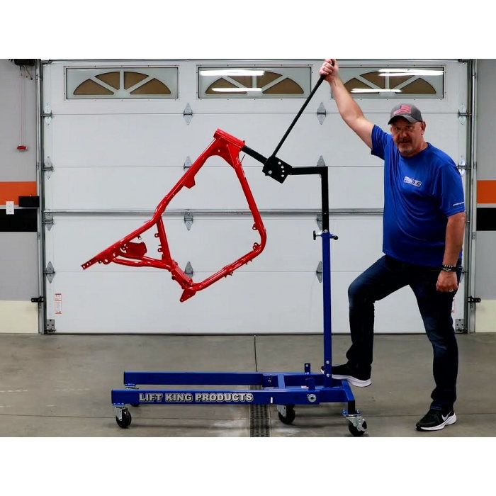 Lift King MC7000 Motorcycle Frame Stand In Use