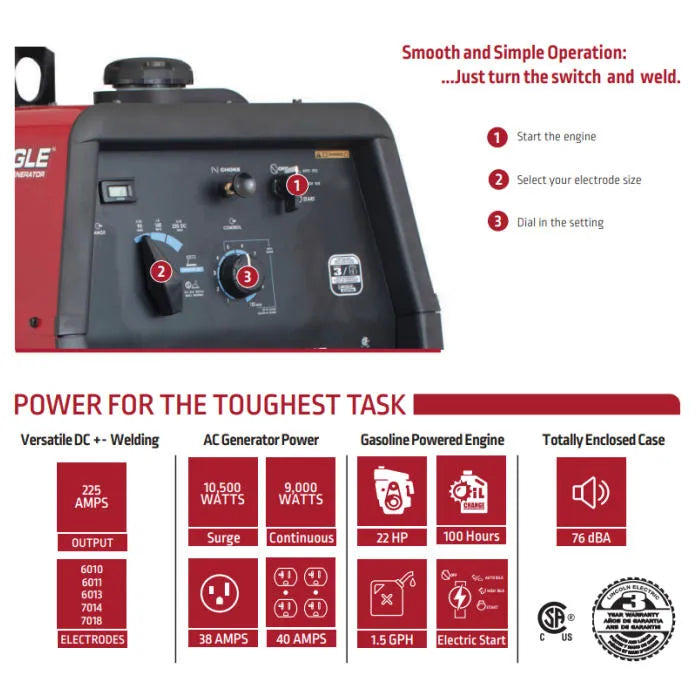 Lincoln Electric Eagle 10,000 Plus Features