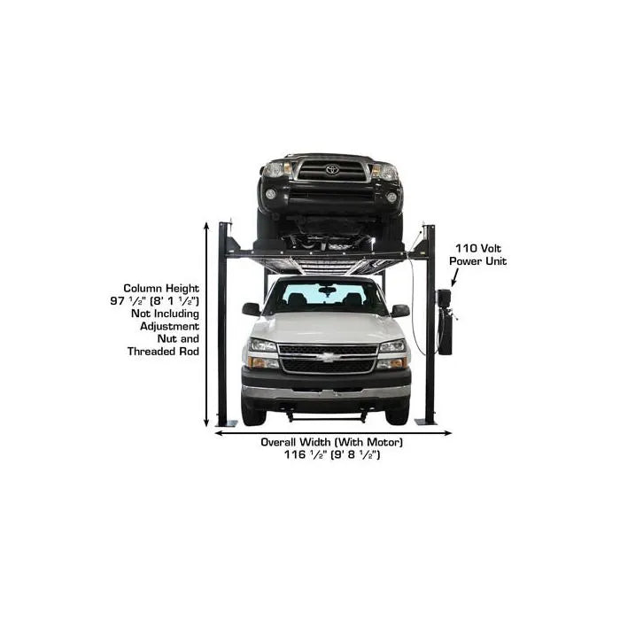 Atlas Garage Pro 8000EXT-L Four Post Lift Specifications