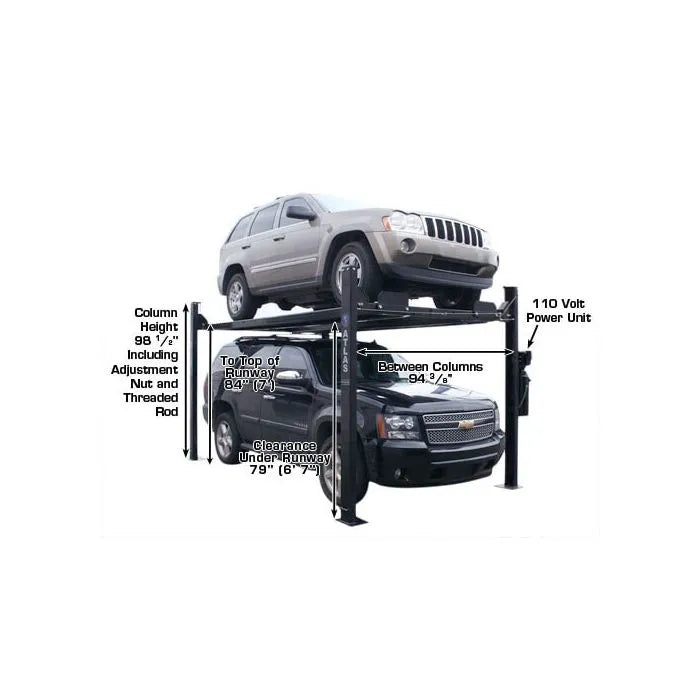 Atlas Garage Pro 8000EXT Four Post Lift Specifications