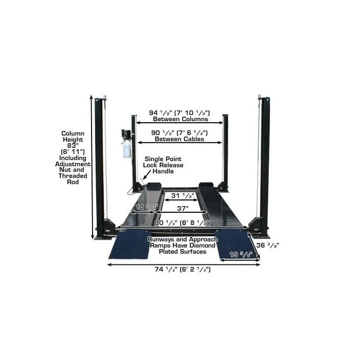 Atlas Garage Pro 8000 Four Post Lift Specifications