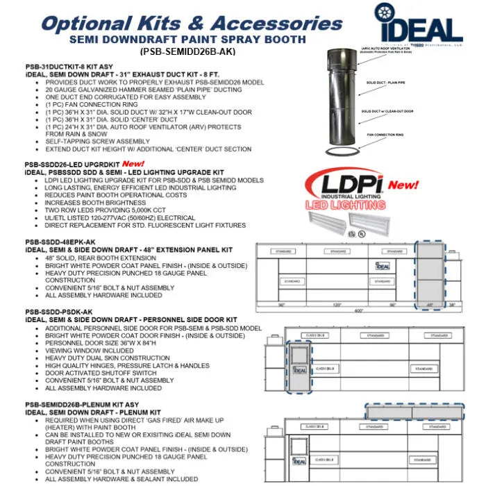 iDEAL Semi Downdraft Paint Spray Booth Accessories