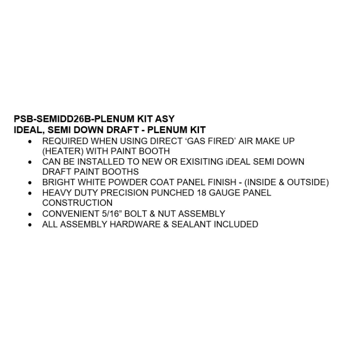 iDEAL Side Downdraft Paint Spray Booth Accessories