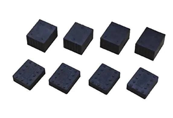Both 1-1/2" and 3" height rubber pads included as standard supply