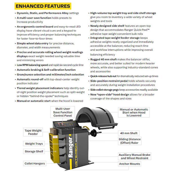 Ranger DST2420X Wheel Balancer Brochure Features 