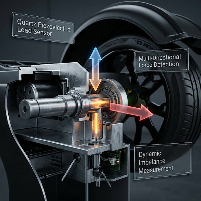 Multi-Directional Quartz Piezoelectric Load Sensors for Complete Imbalance Detection