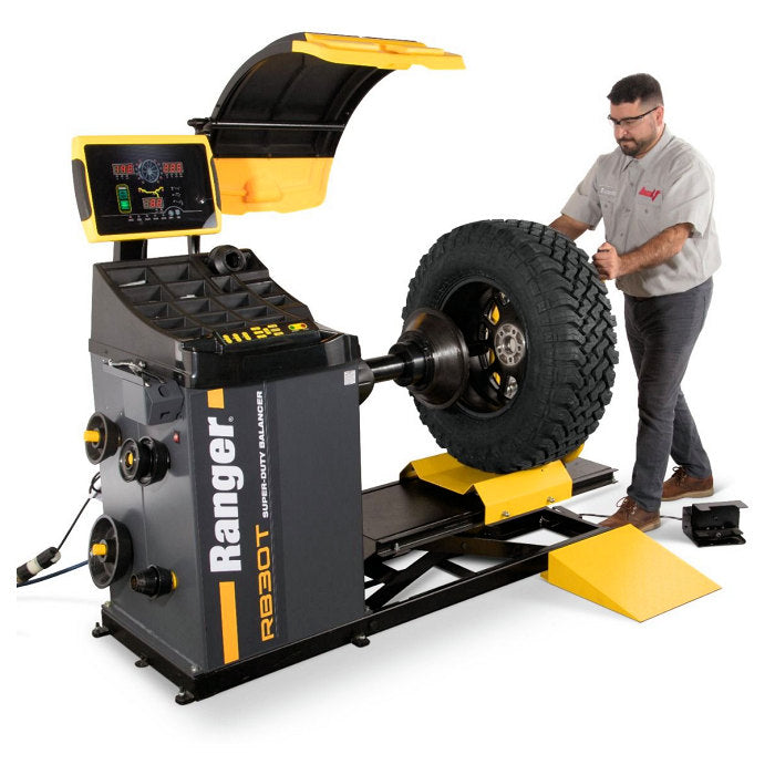 Ranger RB30T Super-Duty Truck Wheel Balancer In Use