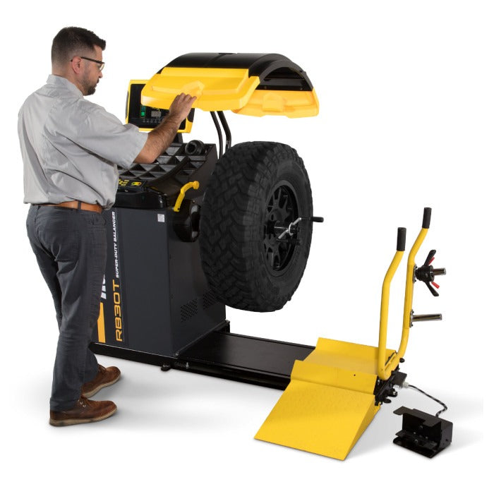 Ranger RB30T Super-Duty Truck Wheel Balancer In Use