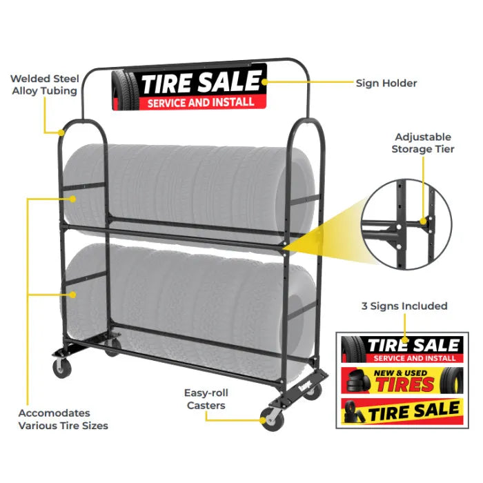 Ranger TSR-2S Heavy-Duty Tire Storage Rack Features