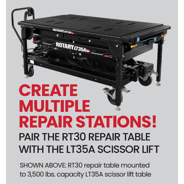 Optional Accessory Rotary RT30 Scissor Lift Repair Table with LT35A Scissor Lift