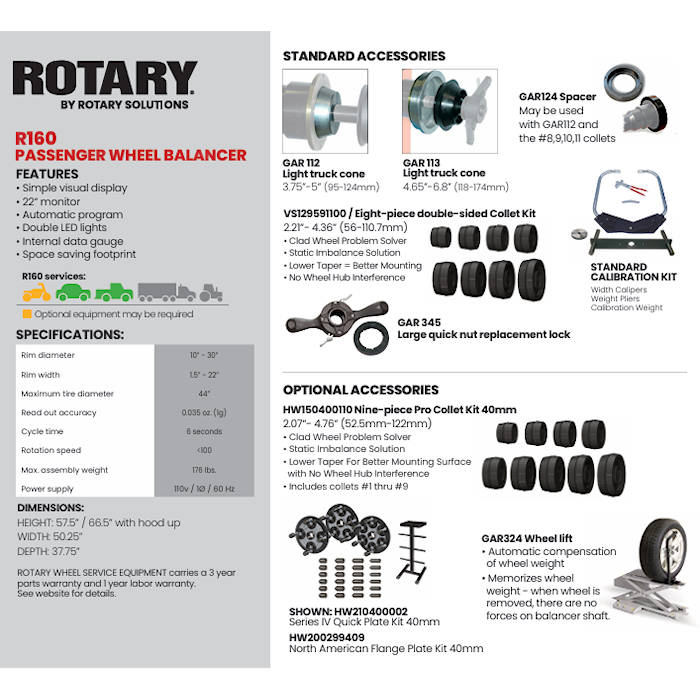 Rotary R160 3D Automatic Wheel Balancer Features & Specifications