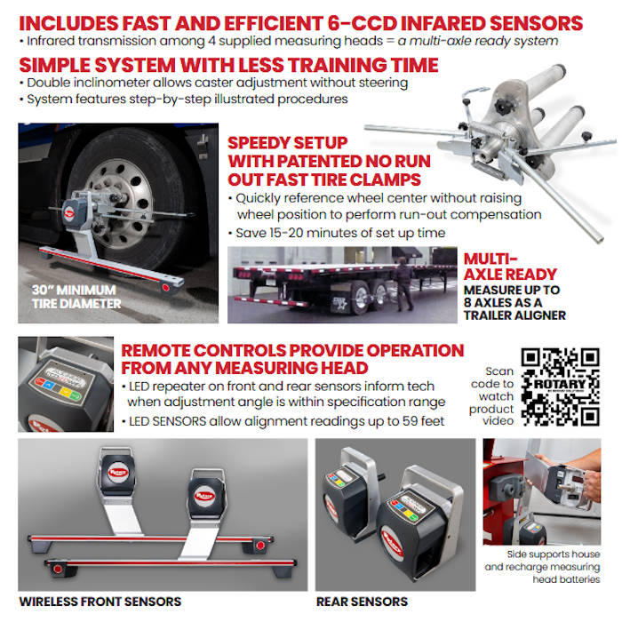 Rotary R5100HD Towerless Heavy-Duty Truck & Trailer Aligner Features 