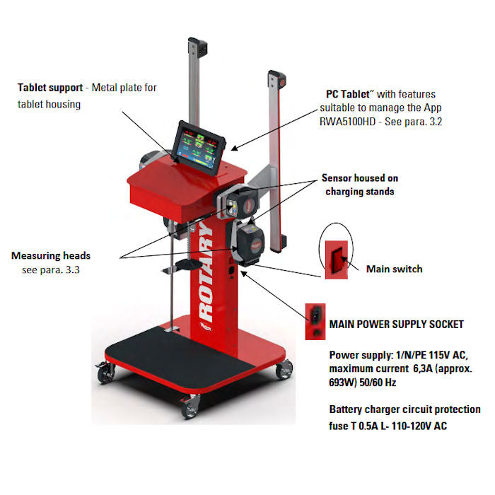 Rotary R5100HD Towerless Heavy-Duty Truck & Trailer Aligner Features 