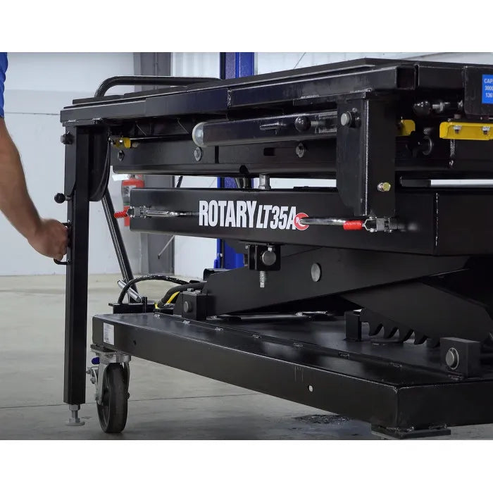 Support Legs Swing Down And Lock In Extended Position For Repair Table Use