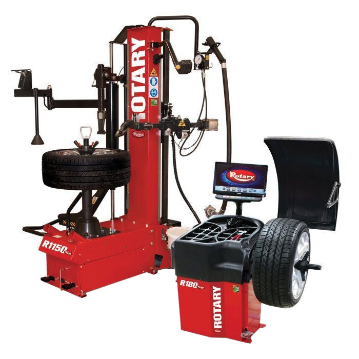 Rotary RW1150180C Tire Master Combo Includes Rotary R1150 Leverless Tire Changer and Rotary R180 Pro 3D Auto Wheel Balancer
