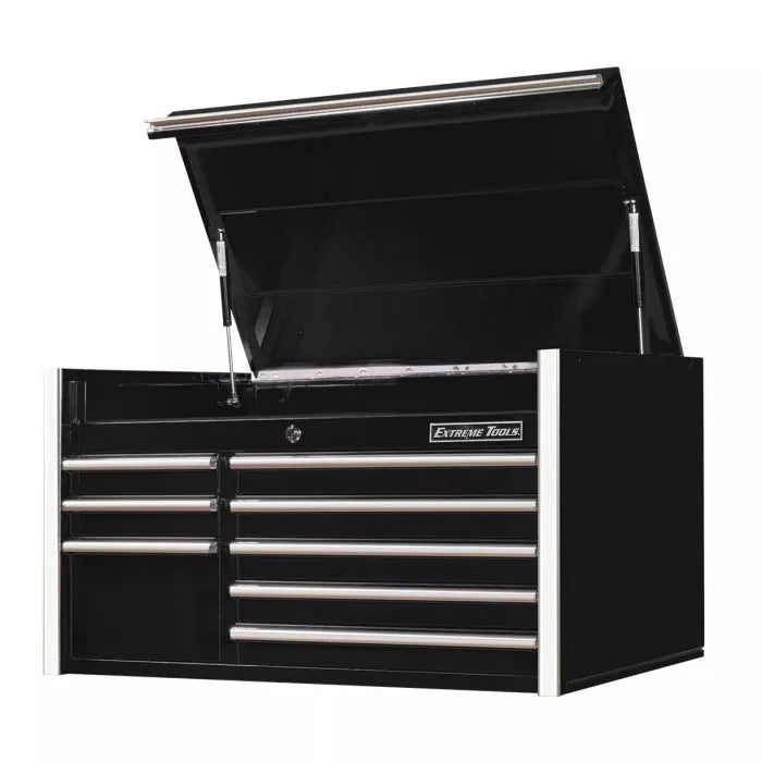 Extreme Tools RX Professional Series 41" Rolling Cabinet in Black with Chrome Drawer Pulls