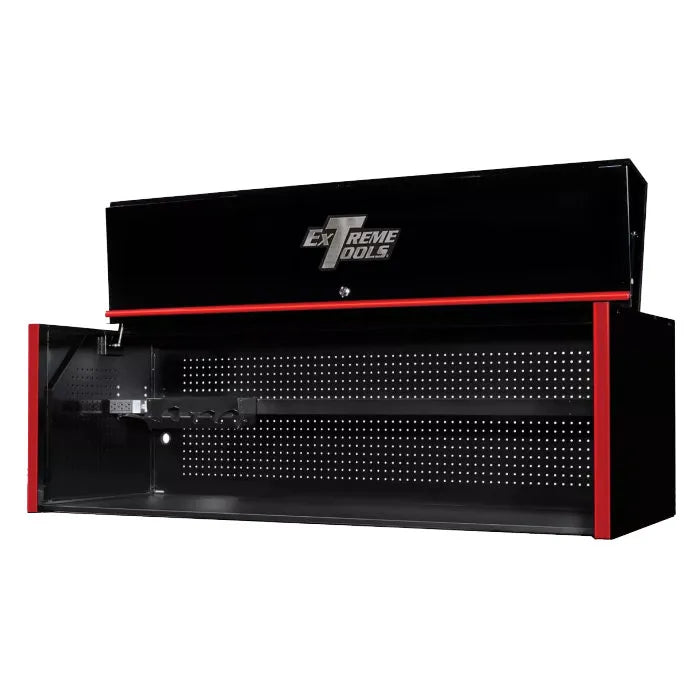 Extreme Tools RX Professional Series 72" Extreme Power Workstation Hutch in Black with Red Accents