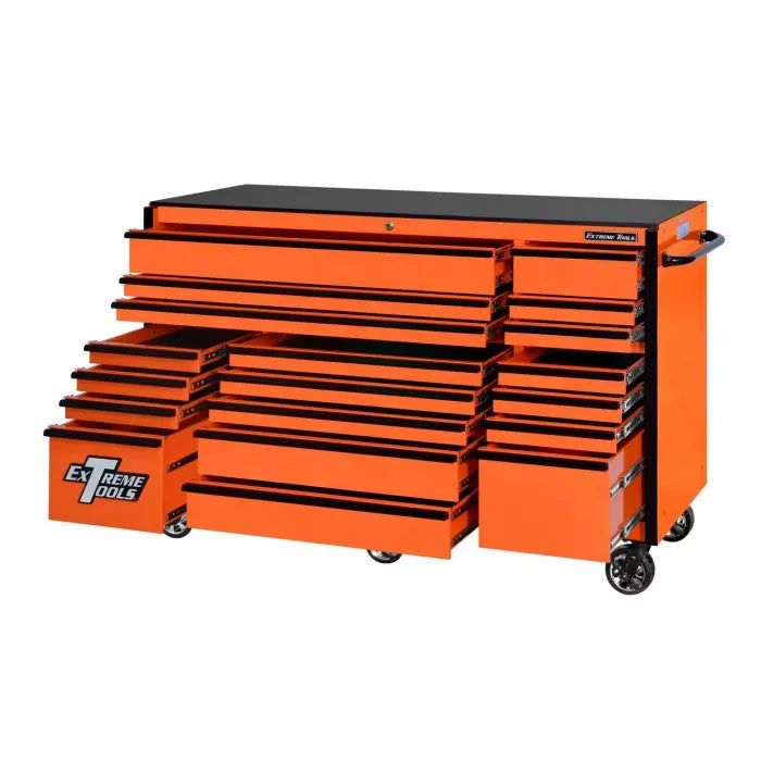 Extreme Tools RX Pro 72" Rolling Cabinet in Orange with Black Accents