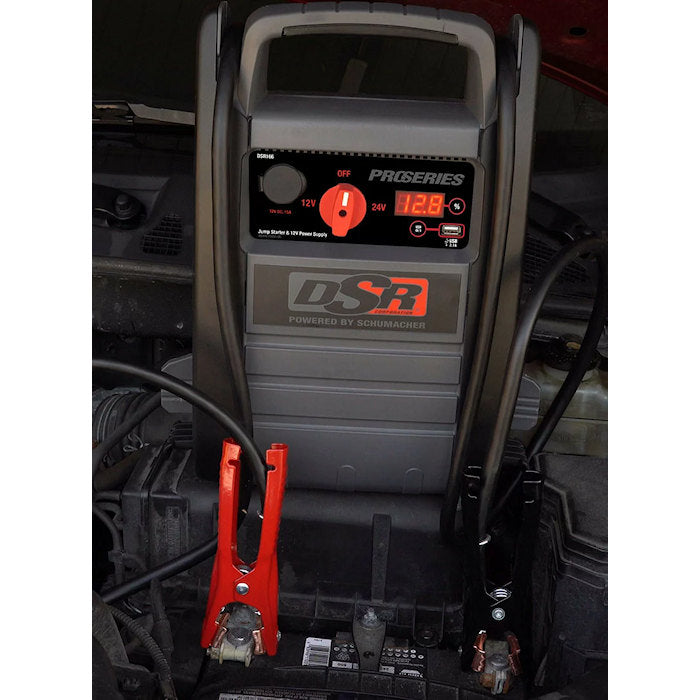 Schumacher DSR166 ProSeries 4400A 12/24V Jump Starter Power Station In Use 